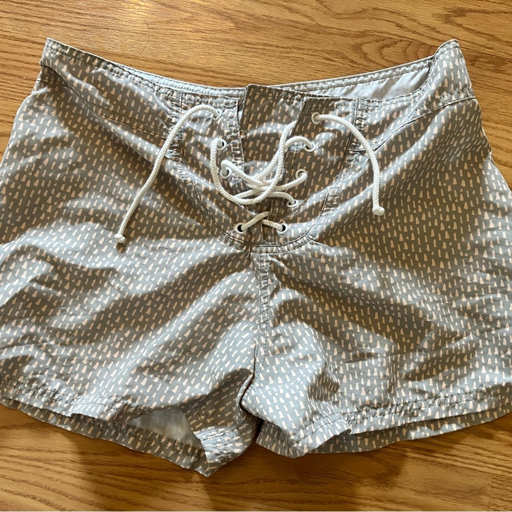 Seea Women's Swim Shorts - Light Gray with White Dot Print